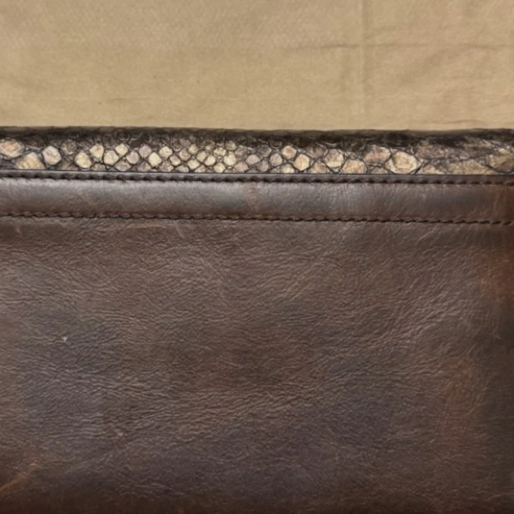 Frye Brown (brownish-bronze) Snake Print Leather Crossbody Bag